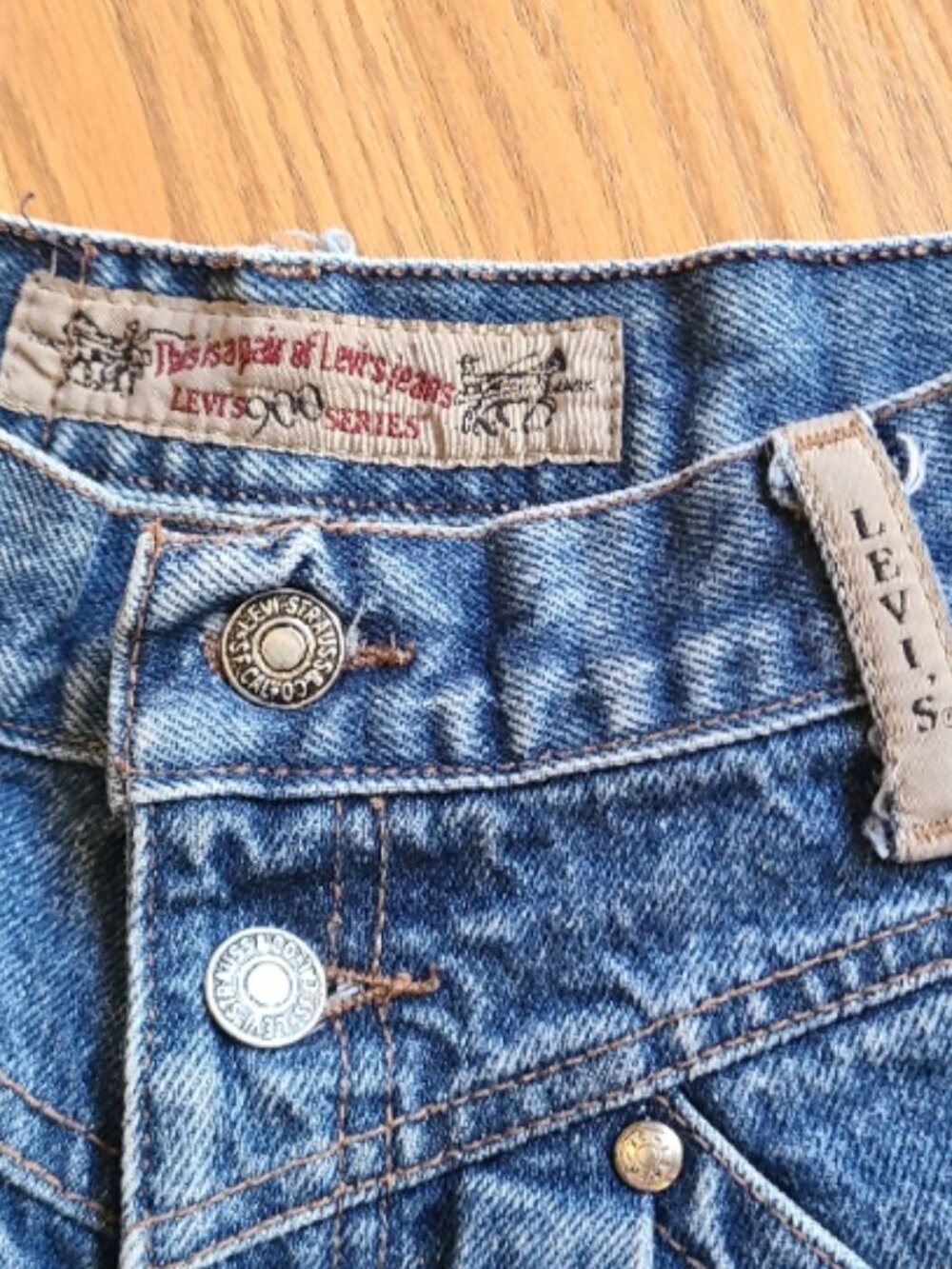 VINTAGE 90s LEVI'S 900 SERIES MOM JEANS HIGH RISE CARROT PLEATED DENIM 1991 26" - Picture 6 of 8